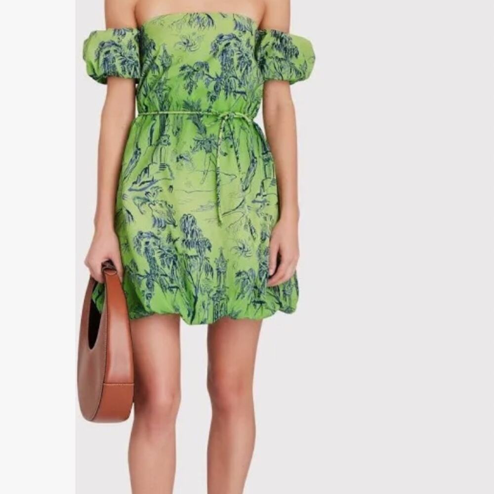 STAUD Green and Blue Mini Dress